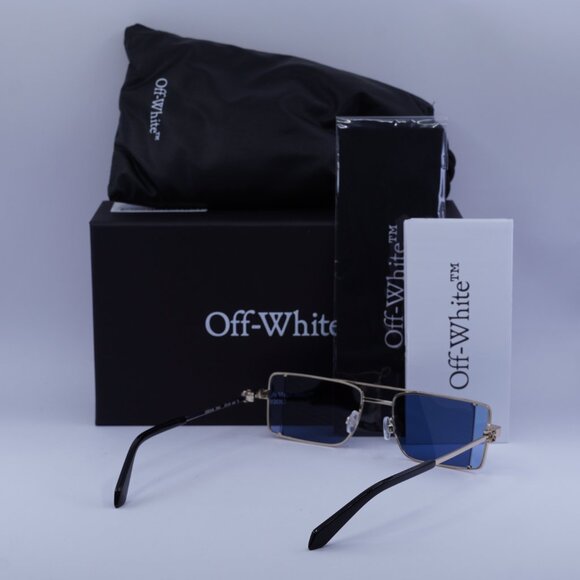 Off-White OERI14A CORTEZ 7645 Rectangle Sunglasses – Gold/Blue - Picture 11 of 11